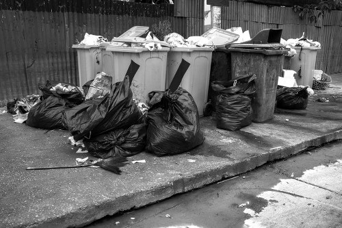 Hazardous waste materials being handled