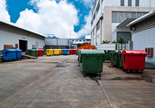 Demolition site with debris and equipment