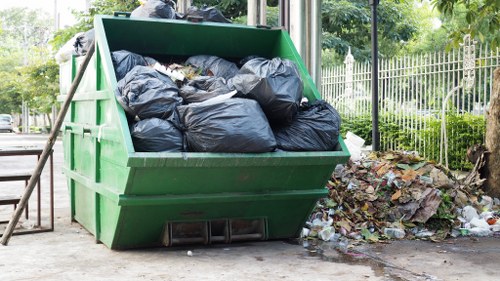 Residential rubbish removal service in action